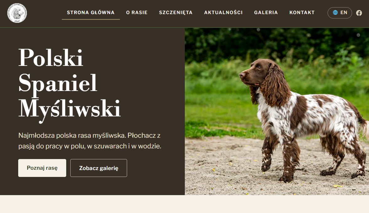 Polski Spaniel Myśliwski website homepage